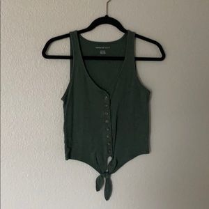 Green Button Down Tank